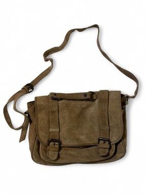 Zara TRF 100% Suede Messenger Bag - Brown Shoulder Bag
